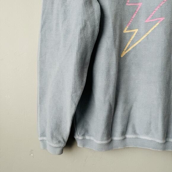 CHICA-D Light Gray, Multi Crew Neck Ribbed Sweatshirt; Size Small - Picture 5 of 9